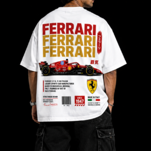 StitchVaults™ Ferrari Racing Legacy Oversized T-Shirt – Formula Performance Edition