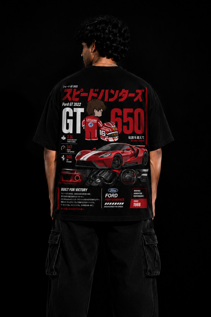 StitchVaults™ GT 650 Racing Oversized Graphic T-Shirt – Built For Victory Edition