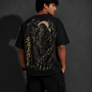 StitchVaults™ Fear The Silence Oversized Panther Graphic T-Shirt for Men