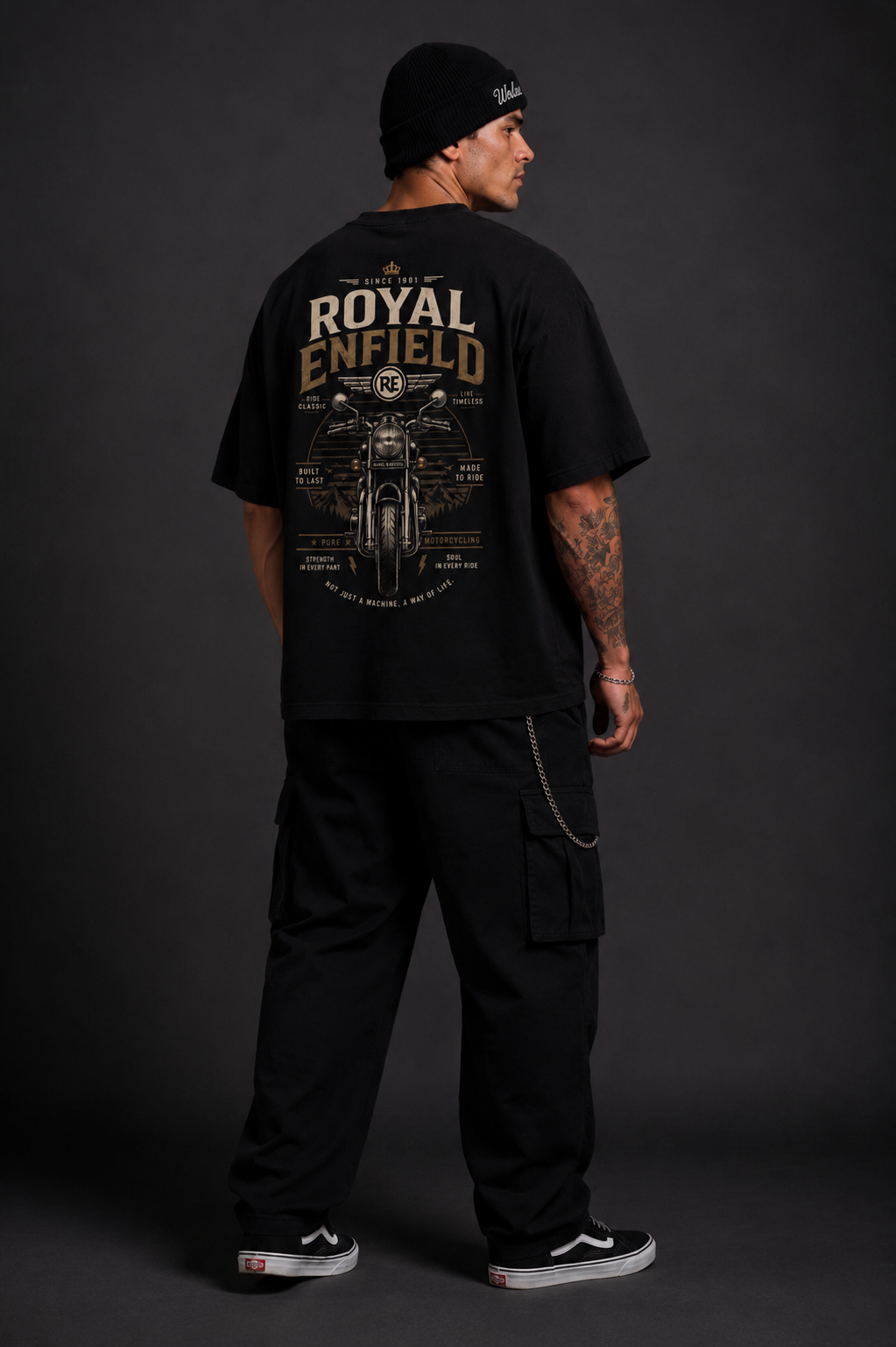 StitchVaults™ Royal Enfield Legacy Rider Oversized T-Shirt for Men