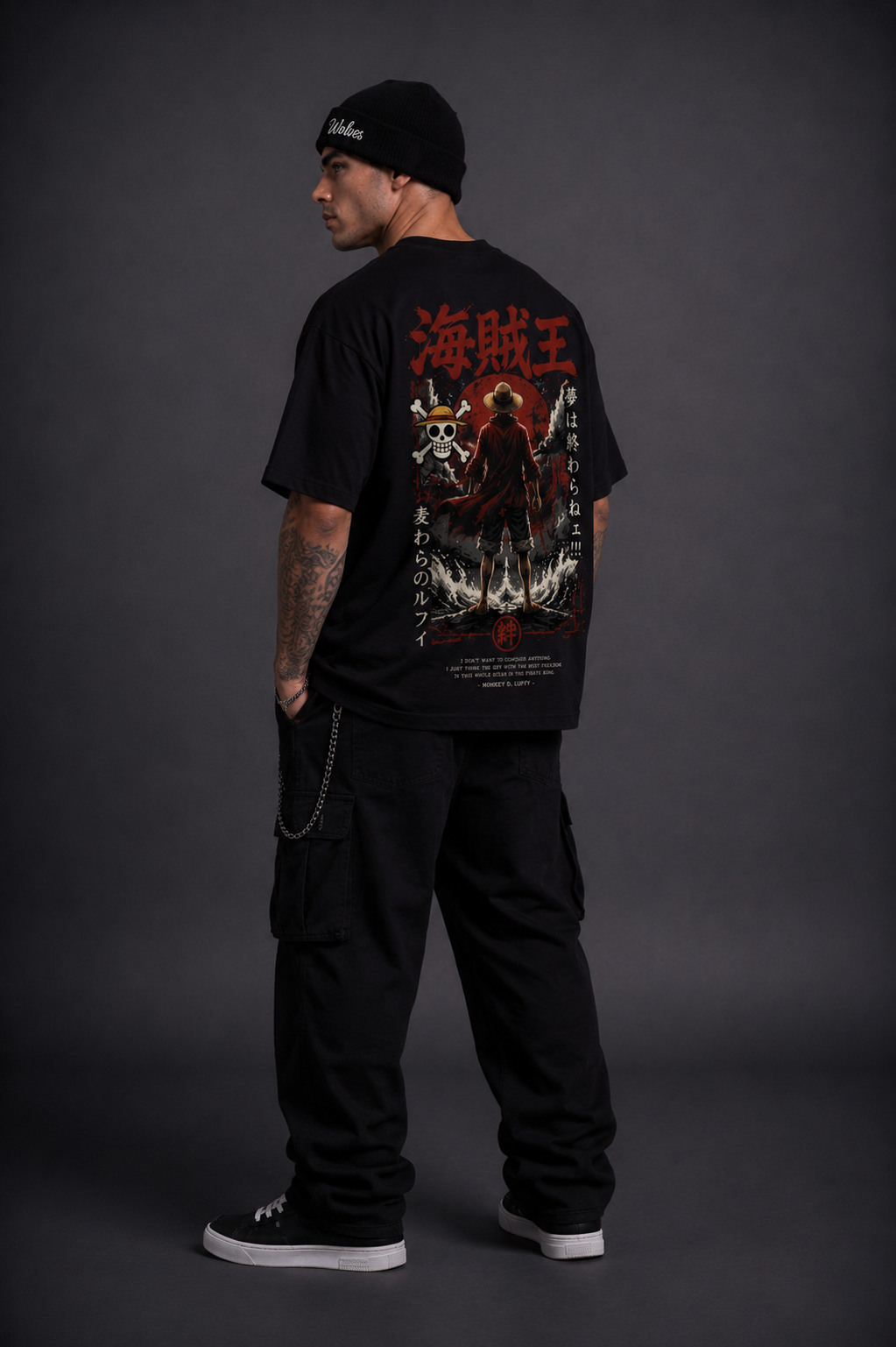 ® KING OF THE PIRATES™ Oversized Anime Streetwear Tee – Black Edition - Image 3