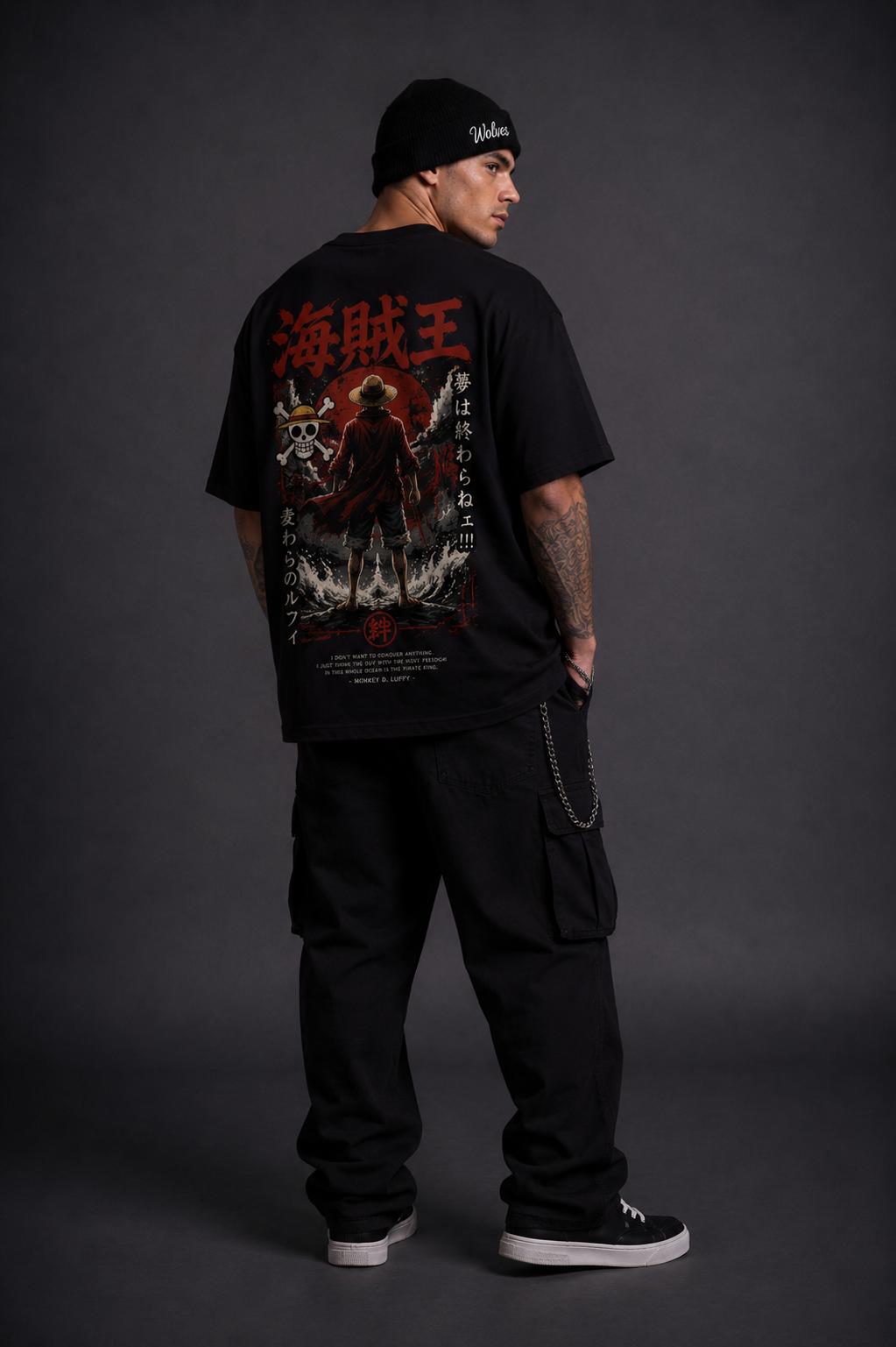 ® KING OF THE PIRATES™ Oversized Anime Streetwear Tee – Black Edition - Image 4