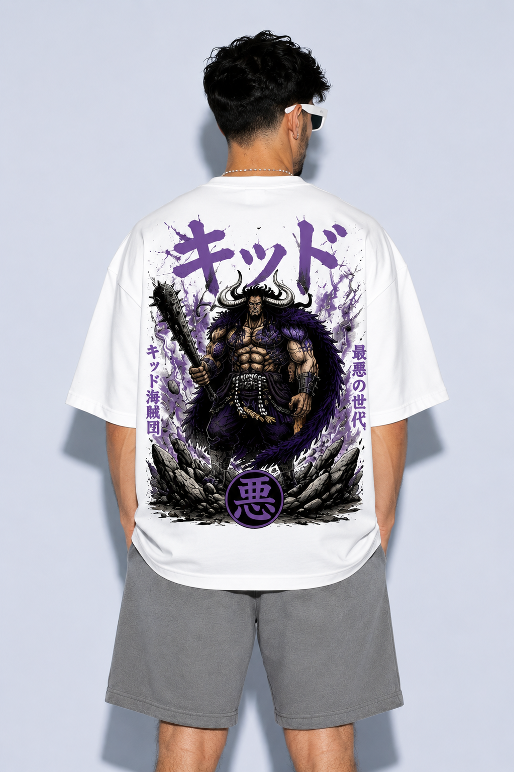 StitchVaults™ Kaido Thunder Emperor Oversized Anime T-Shirt for Men - Image 3