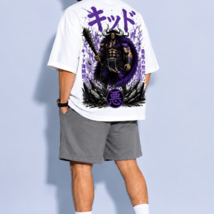 StitchVaults™ Kaido Thunder Emperor Oversized Anime T-Shirt for Men