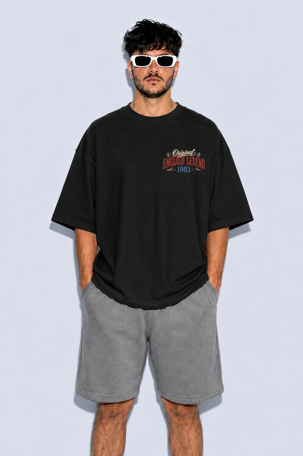 StitchVaults™ English Legend Vintage Biker Oversized T-Shirt for Men - Image 3