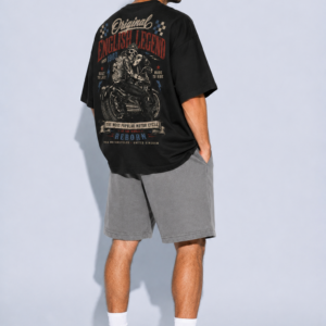 StitchVaults™ English Legend Vintage Biker Oversized T-Shirt for Men
