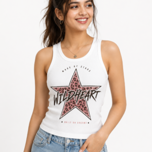Wild Heart Women’s White Graphic Tank Top | StitchVaults™