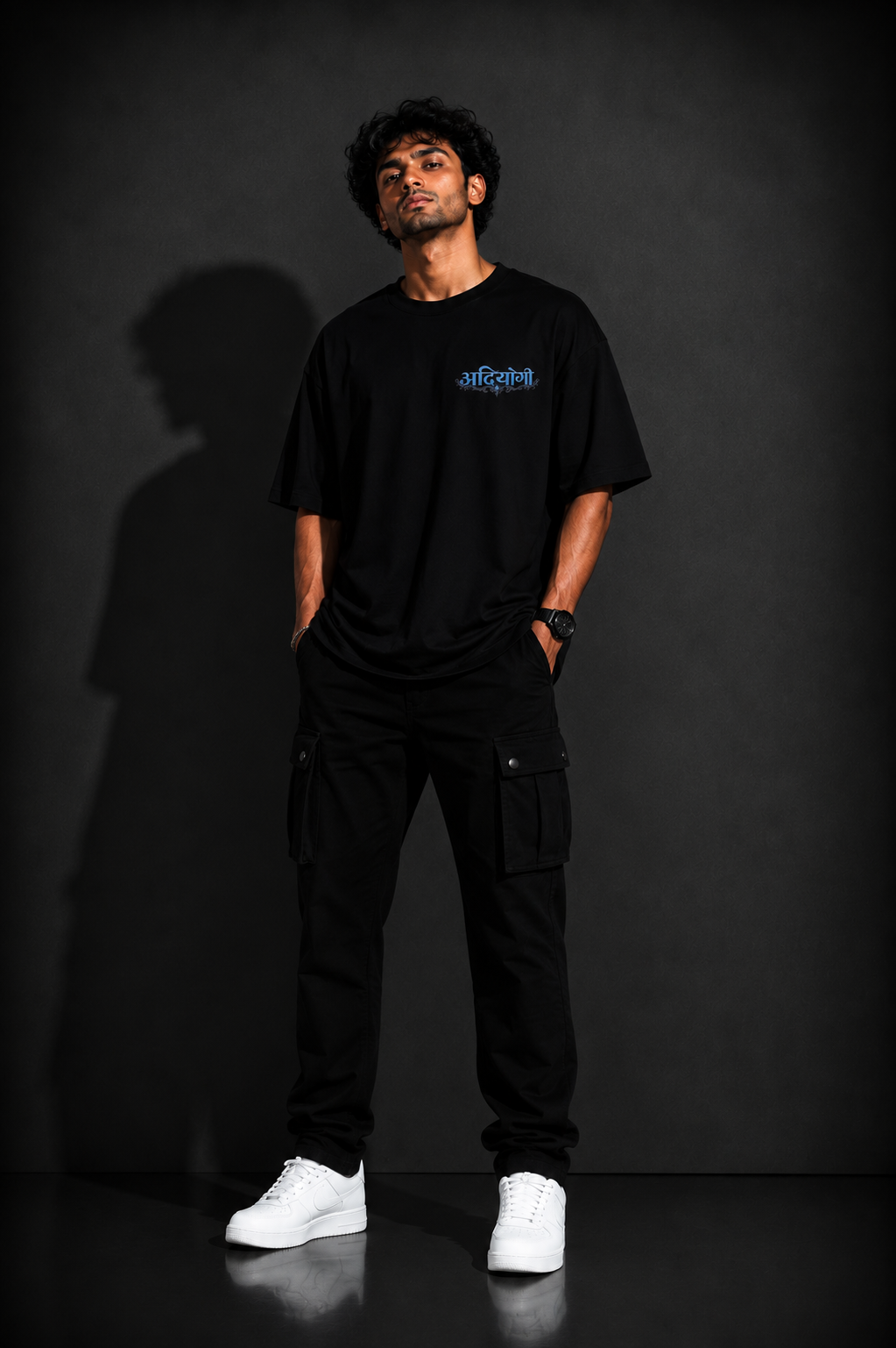 StitchVaults™ Adiyogi Oversized Spiritual Graphic T-Shirt for Men - Image 4