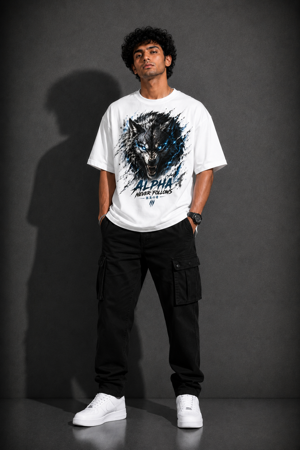 StitchVaults™ Alpha Never Follows Wolf Oversized Graphic T-Shirt - Image 3