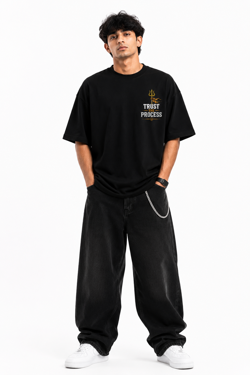 StitchVaults™ Trust The Process Oversized Graphic T-Shirt - Image 2