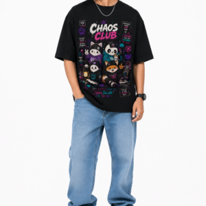 StitchVaults™ Chaos Club Oversized Graphic T-Shirt – Kawaii Street™ Collection