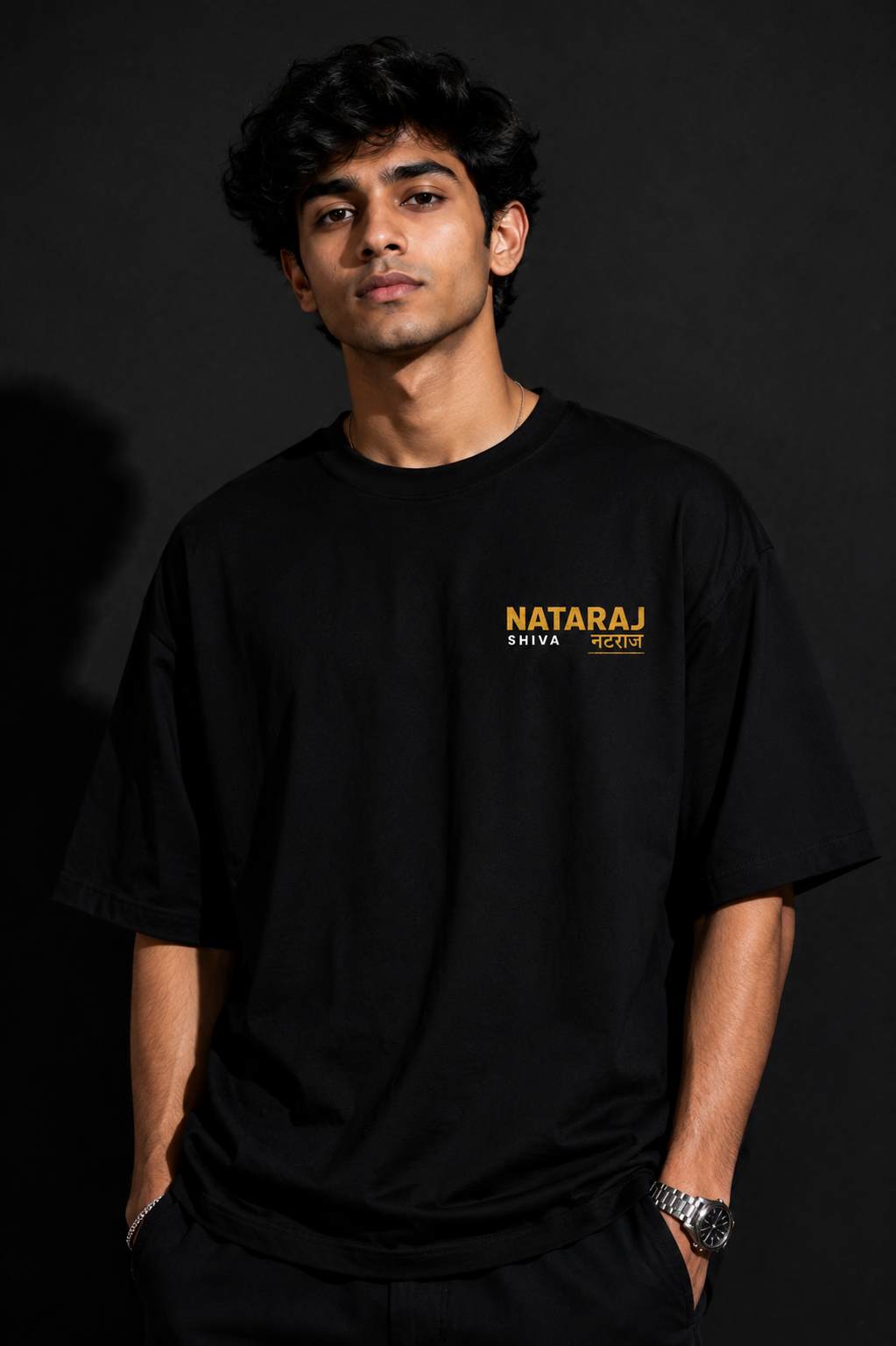 StitchVaults™ Nataraj Shiva Oversized Graphic T-Shirt for Men - Image 3