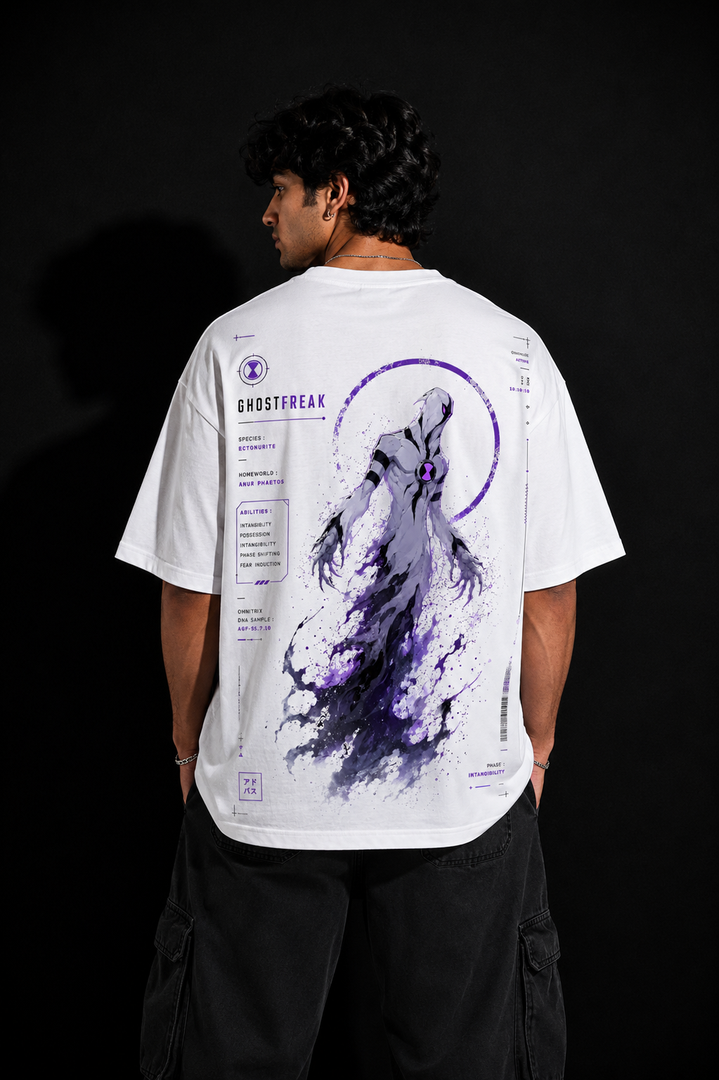 StitchVaults™ GhostFreak Phantom Oversized Graphic T-Shirt – Spectral Edition
