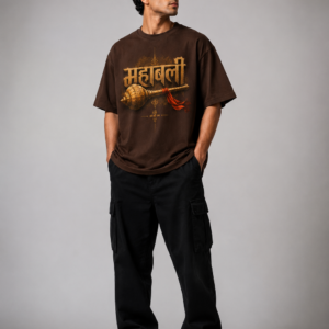 StitchVaults™ Mahabali Hanuman Oversized Spiritual Graphic T-Shirt for Men