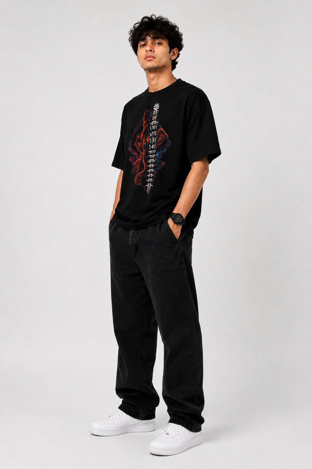 StitchVaults™ Har Har Mahadev Ganesha Oversized Graphic T-Shirt – GANESHA LEGACY™ Collection | Premium Cotton - Image 4