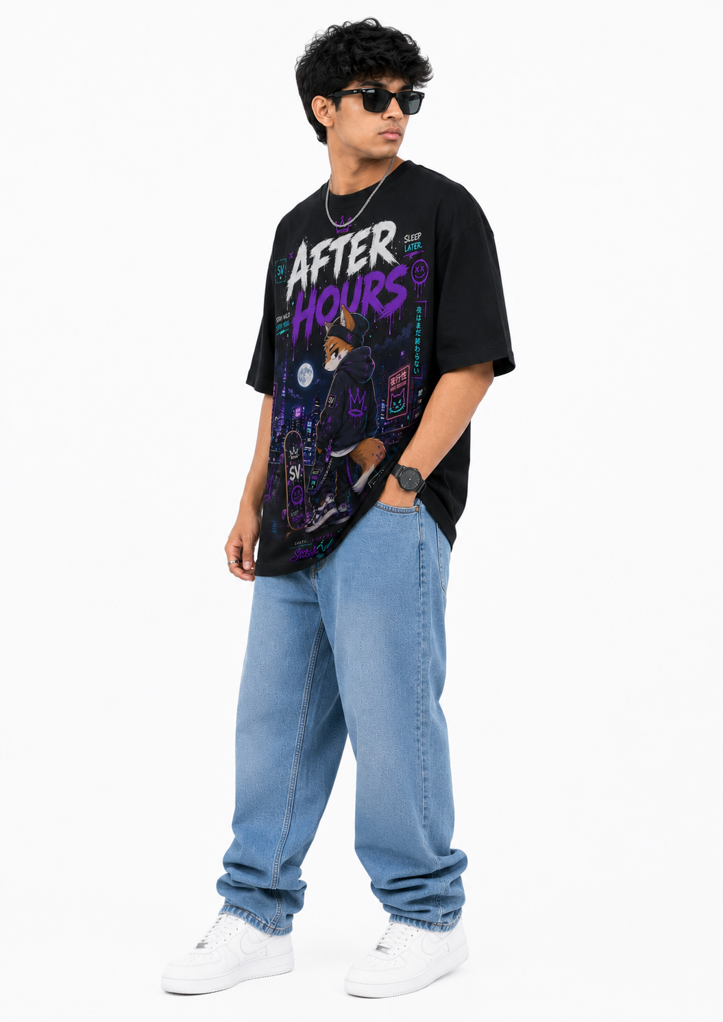 StitchVaults™ After Hours Oversized Graphic T-Shirt – Kawaii Street™ Collection | Premium Cotton - Image 3