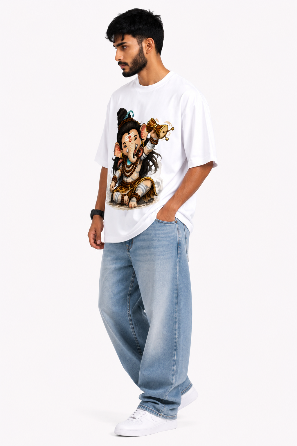 StitchVaults™ Bal Shiva Oversized Graphic T-Shirt – SHIVA LEGACY™ Collection | Premium Cotton - Image 3