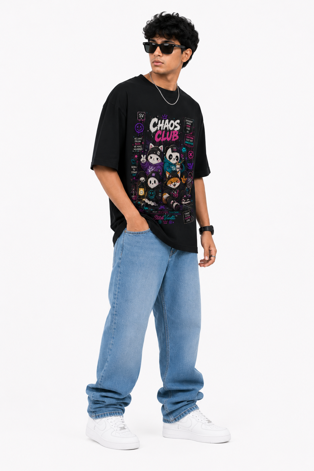 StitchVaults™ Chaos Club Oversized Graphic T-Shirt – Kawaii Street™ Collection - Image 2