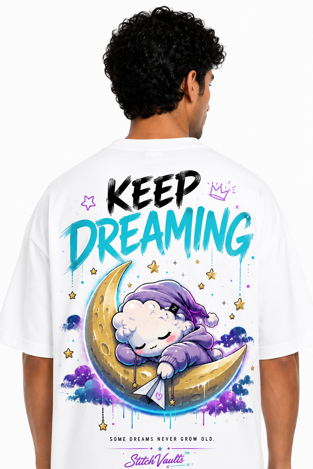 Keep Dreaming Oversized T-Shirt – White Premium Cotton