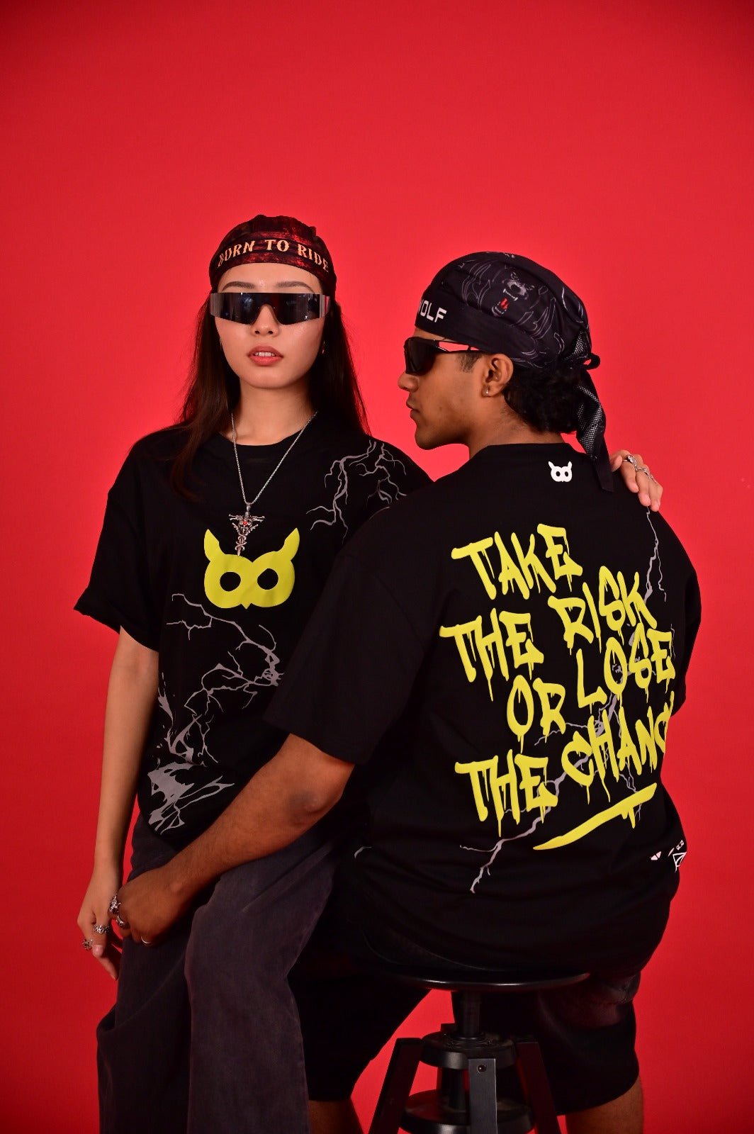 Akoom Black Oversized Unisex T-Shirt | Neon Graphic Streetwear Tee - Image 5
