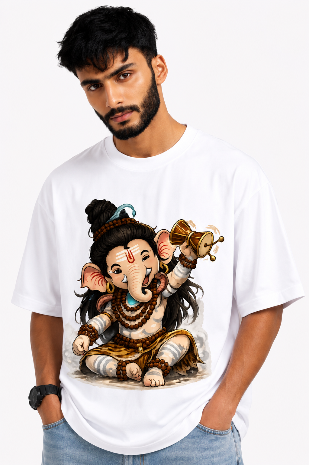 StitchVaults™ Bal Shiva Oversized Graphic T-Shirt – SHIVA LEGACY™ Collection | Premium Cotton - Image 4