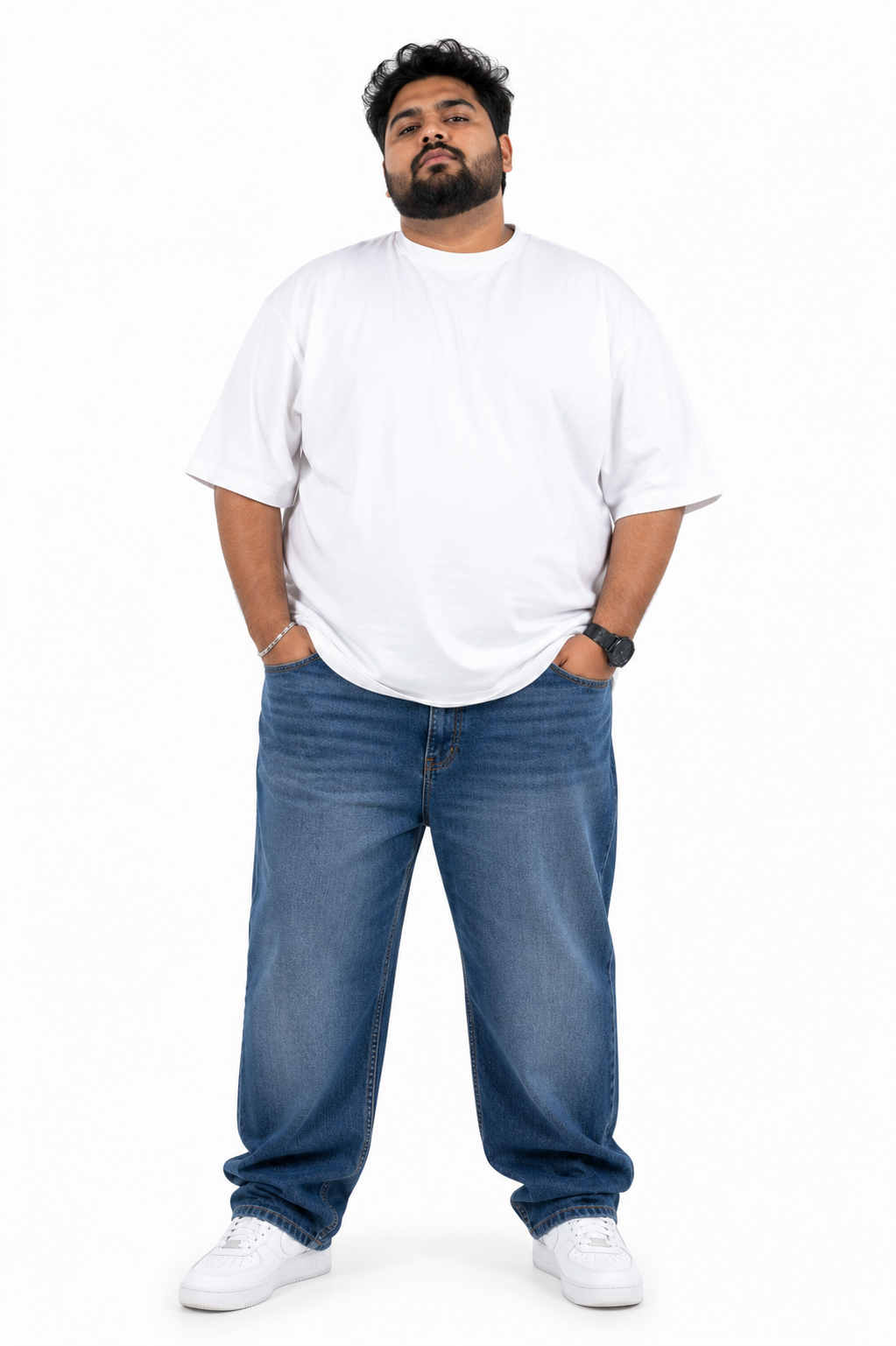 Big Boys White Oversized T-Shirt StitchVaults™ cotton 3XL 4XL 5XL