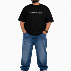 No Rush Club Black Oversized T-Shirt StitchVaults™