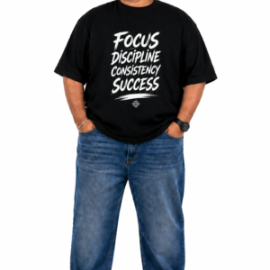 Focus Discipline Consistency Success Black Oversized T-Shirt StitchVaults™