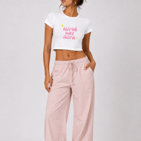 Aurat Has Aura Women’s White Graphic Crop Top | StitchVaults™