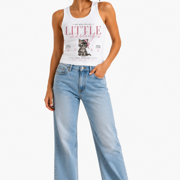 Little Darling Women’s White Tank Top | StitchVaults™